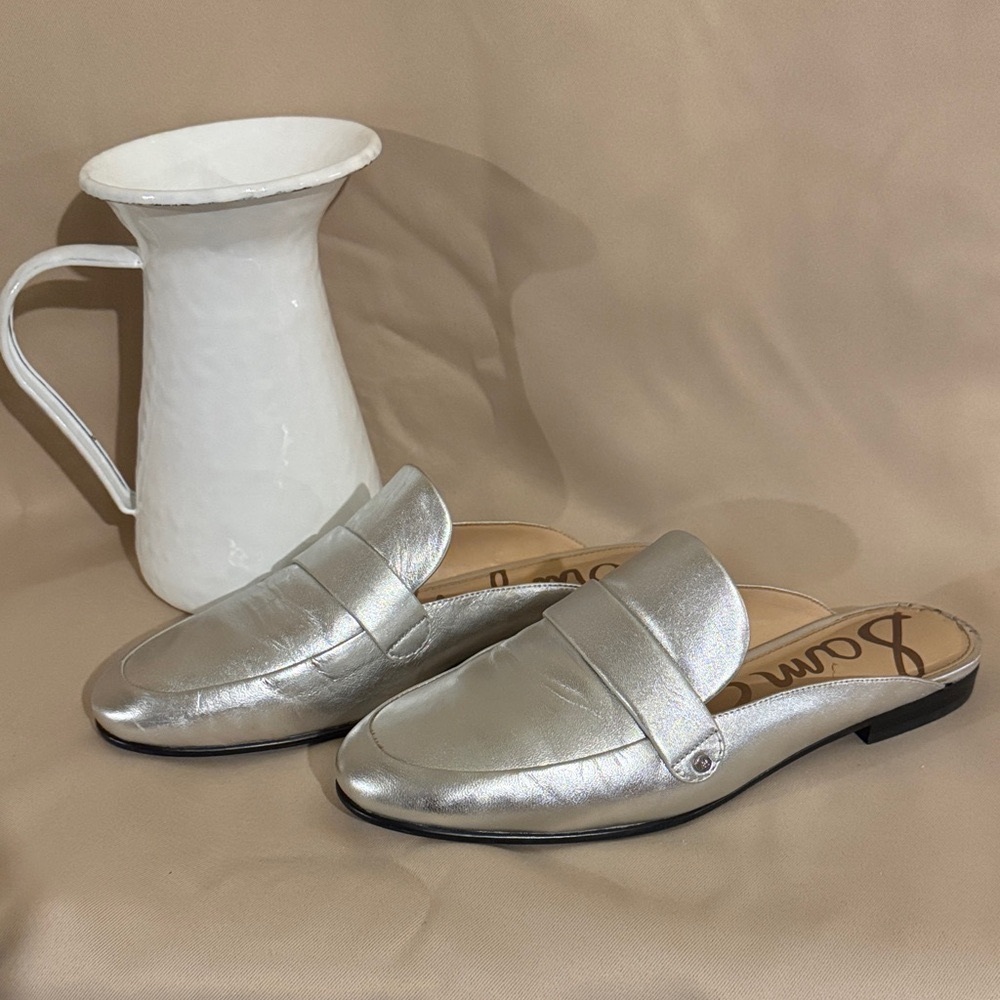 Sam Edelman Silver Mules